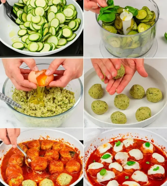 Boulettes de Courgettes à la Sauce Tomate