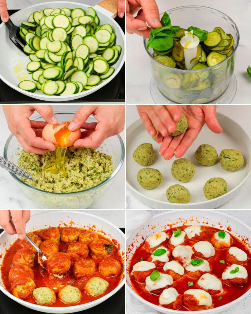 Boulettes de Courgettes à la Sauce Tomate