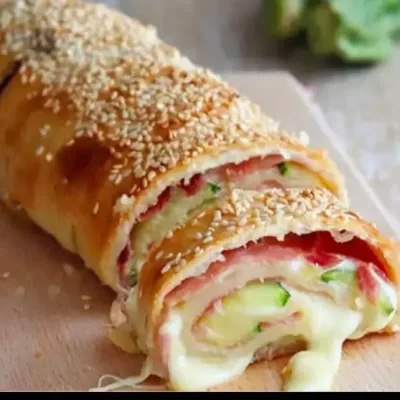 Feuilleté Courgettes, Mozzarella et Jambon