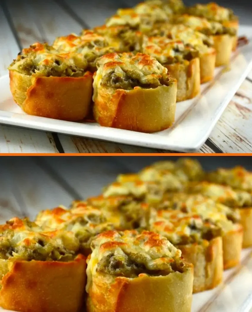 Bouchées croustillantes aux champignons gratinés