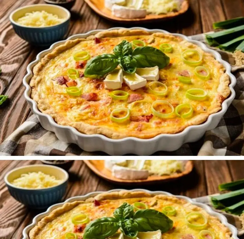 Tarte au Camembert, Poireaux et Lardons qui Fond dans la Bouche