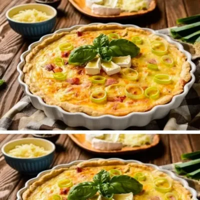 Tarte au Camembert, Poireaux et Lardons