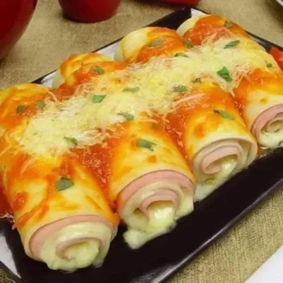 Rouleaux de Lasagne à la Crème et Jambon