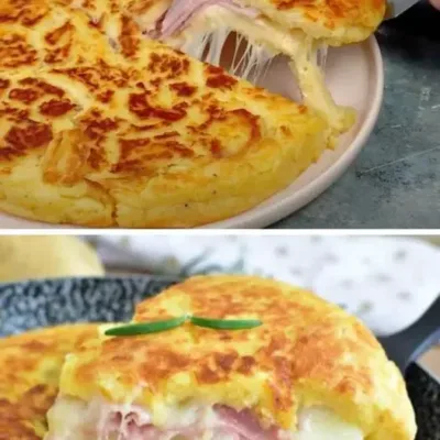 Tarte aux Pommes de Terre, Mozzarella et Jambon