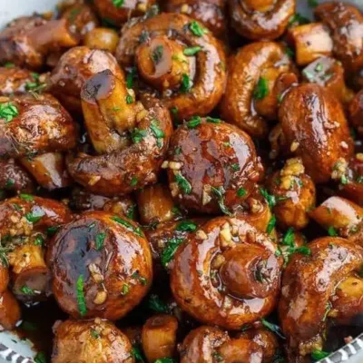 Champignons Rôtis à l'Ail et au Beurre Balsamique