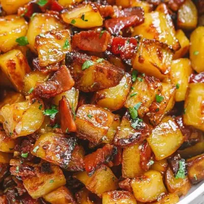 Pommes de Terre Caramélisées au Miel et Bacon