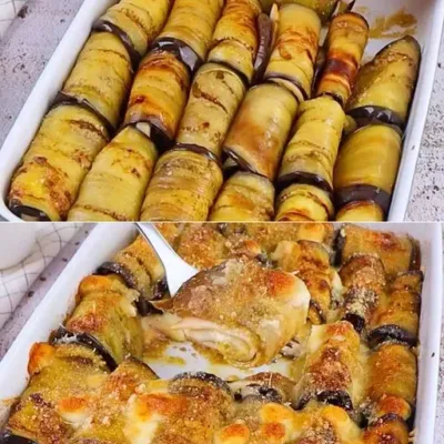Rouleaux d’aubergines savoureux et méditerranéens