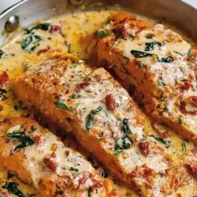 Saumon toscan crémeux aux épinards et tomates