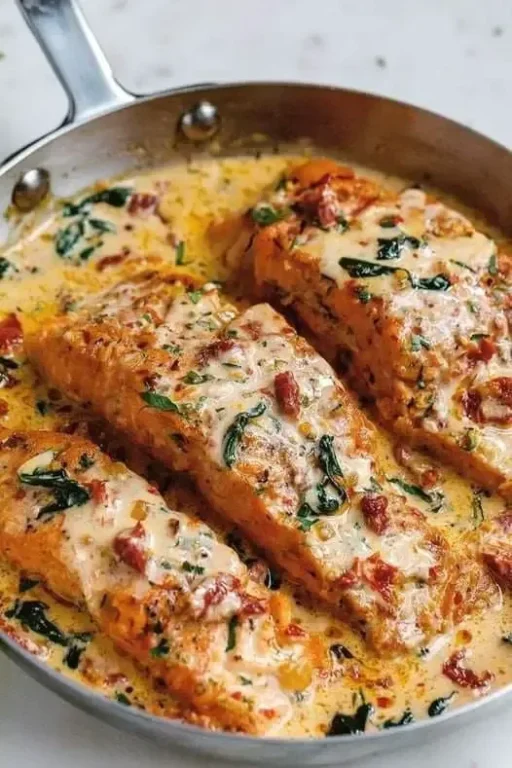 Saumon toscan crémeux aux épinards et tomates