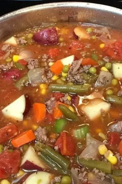 Soupe Réconfortante aux Légumes et Bœuf Haché