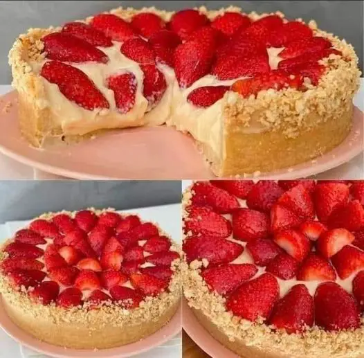 Tarte Croustillante à la Fraise et au Lait