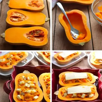 Butternut Farcie aux Châtaignes et Tome Fraîche