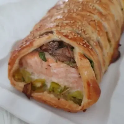 Feuilleté au Saumon et Poireaux Savoureux