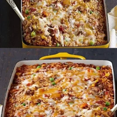 Gratin Mexicain de Riz à la Viande Hachée