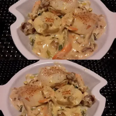 Noix de Saint-Jacques sur Fondue de Poireaux