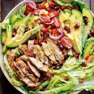 Poulet Moutarde au Miel et Salade Avocat