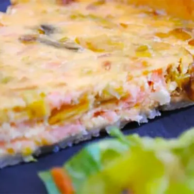 Quiche au Saumon, Poireau et Boursin Savoureuse