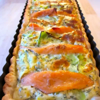 Quiche aux Poireaux et Saumon Fumé : Délice Français