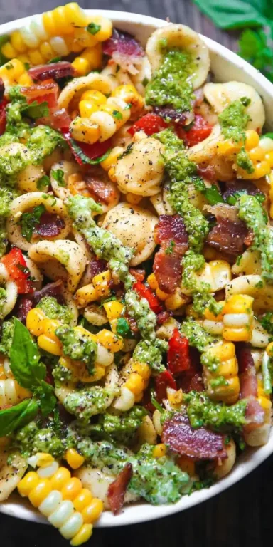 Salade de Pâtes au Maïs et Bacon