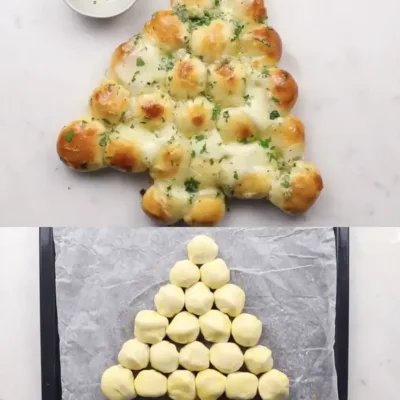 Sapin de Noël en Pâte à Pizza et Mozzarella