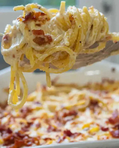 Spaghetti au Bacon et Fromage à la Crème
