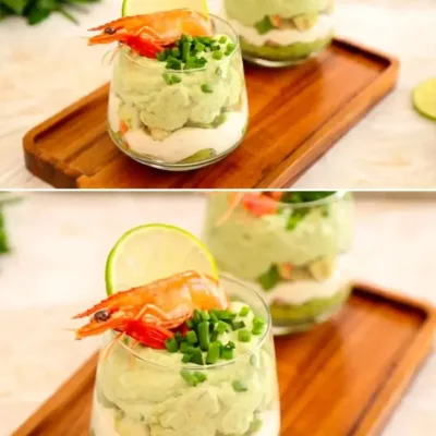 Verrines Avocat, Crevettes & Fromage Frais