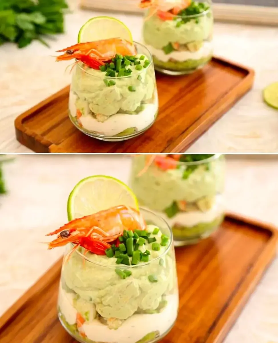 Verrines Avocat, Crevettes & Fromage Frais