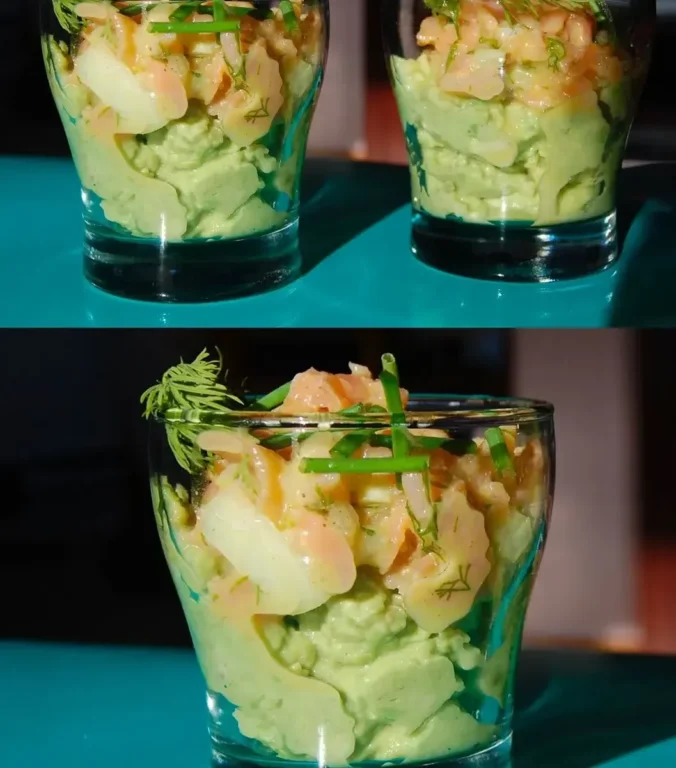 Verrines d'Avocats et Tartare de Saumon Fumé
