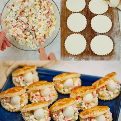 Coques Feuilletées à la Salade de Noël