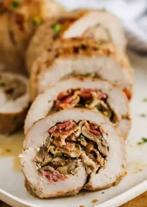 Filet de Porc Farcis aux Champignons et au Bacon