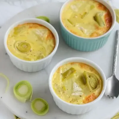 Flans Salés aux Poireaux et Fromage de Chèvre