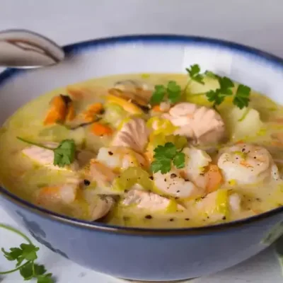 Blanquette de Saint-Jacques et Crevettes