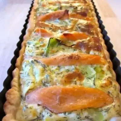 Quiche aux Poireaux et Saumon Fumé