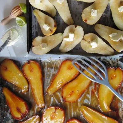 Poires Rôties au Sucre Roux & Beurre Salé