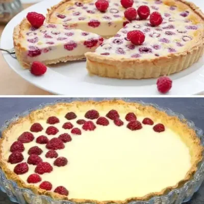 Tarte Chocolat Blanc et Framboises Délicieuse