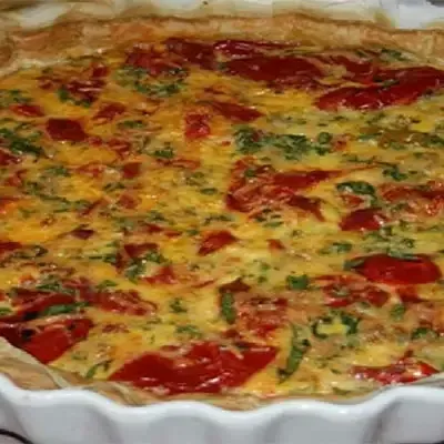 QUICHE AUX POIVRONS ET CHORIZO
