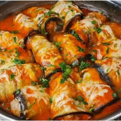 Rouleaux d'Aubergines Farcis à la Viande Hachée