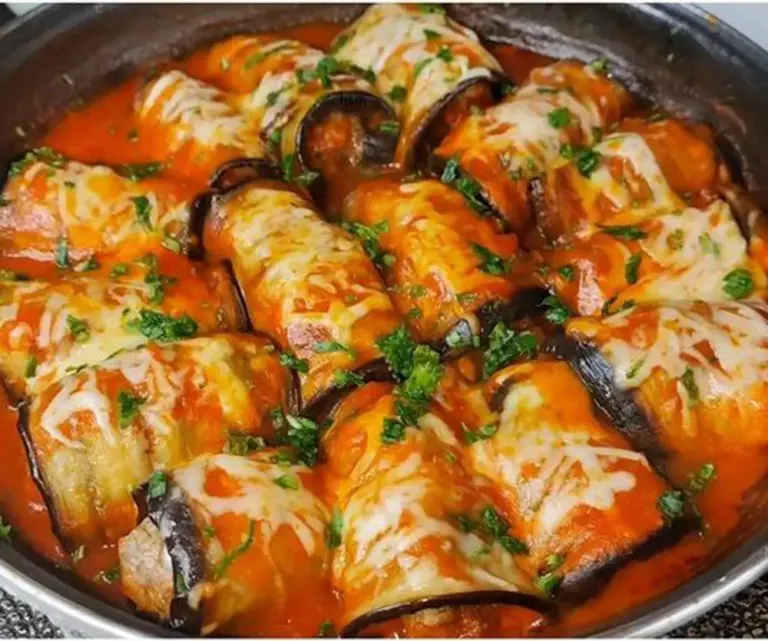 Rouleaux d’Aubergines Farcis à la Viande Hachée