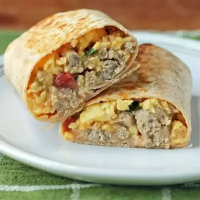 Burritos de Petit Déjeuner à la Saucisse de Dinde