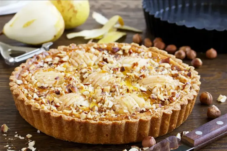 Crostata Mascarpone au Curcuma, Poires et Noisettes