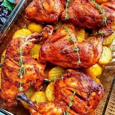 Poulet aux Pommes de Terre Cuit au Four