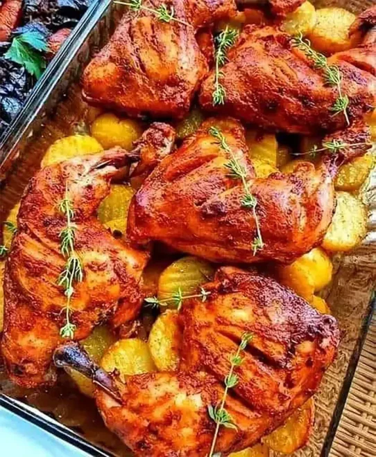 Poulet aux Pommes de Terre Cuit au Four