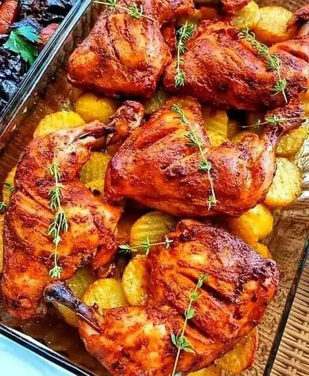 Poulet aux Pommes de Terre Cuit au Four