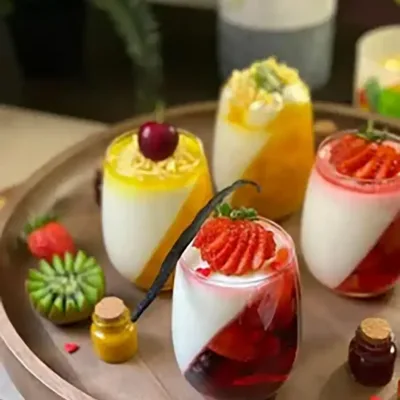 Verrines de Mhalabia et Gelée aux Fruits