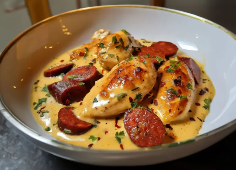 Aiguillettes de Poulet en Sauce Crémeuse au Chorizo