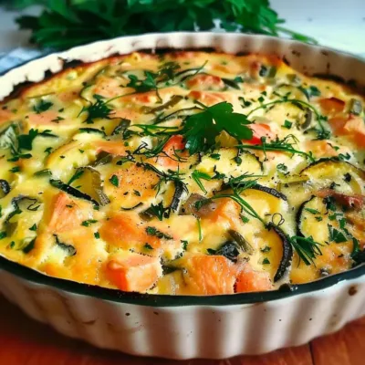 Clafoutis au Saumon et Courgettes Savoureux