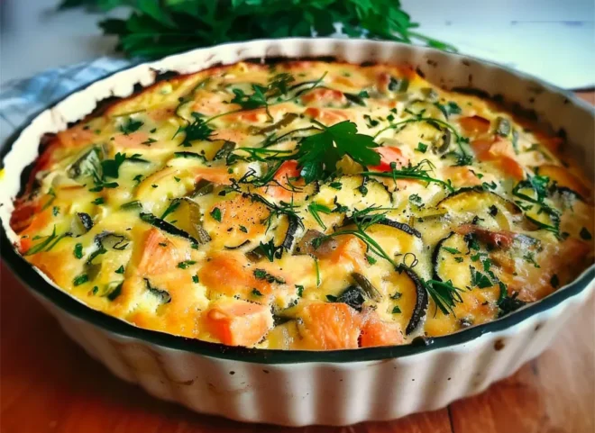 Clafoutis au Saumon et Courgettes