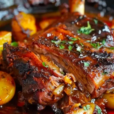 Épaule d’Agneau Confit au Four, Ail et Miel