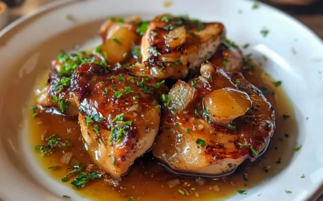 Sauté de poulet au miel et à l’ail