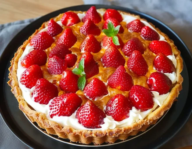 Tarte aux Fraises et Spéculoos sans Cuisson